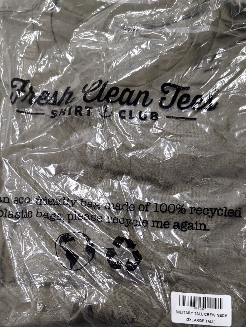 Fresh Clean Tees Military Tall Crew Neck- 2XLT